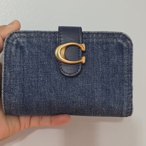 Coach Tabby Washed Denim Wallet NWT